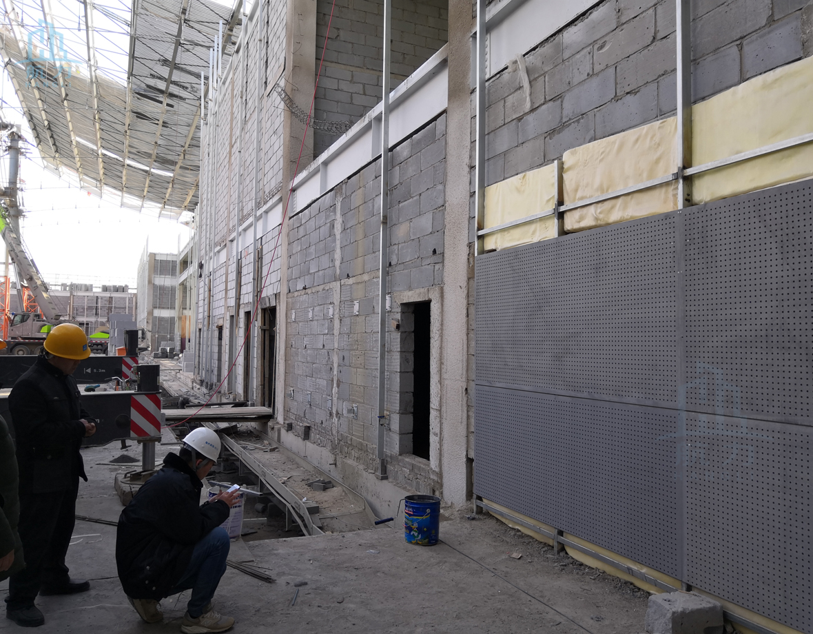 穿孔纖維水泥板施工方法 - 石家莊國際會展中心項目