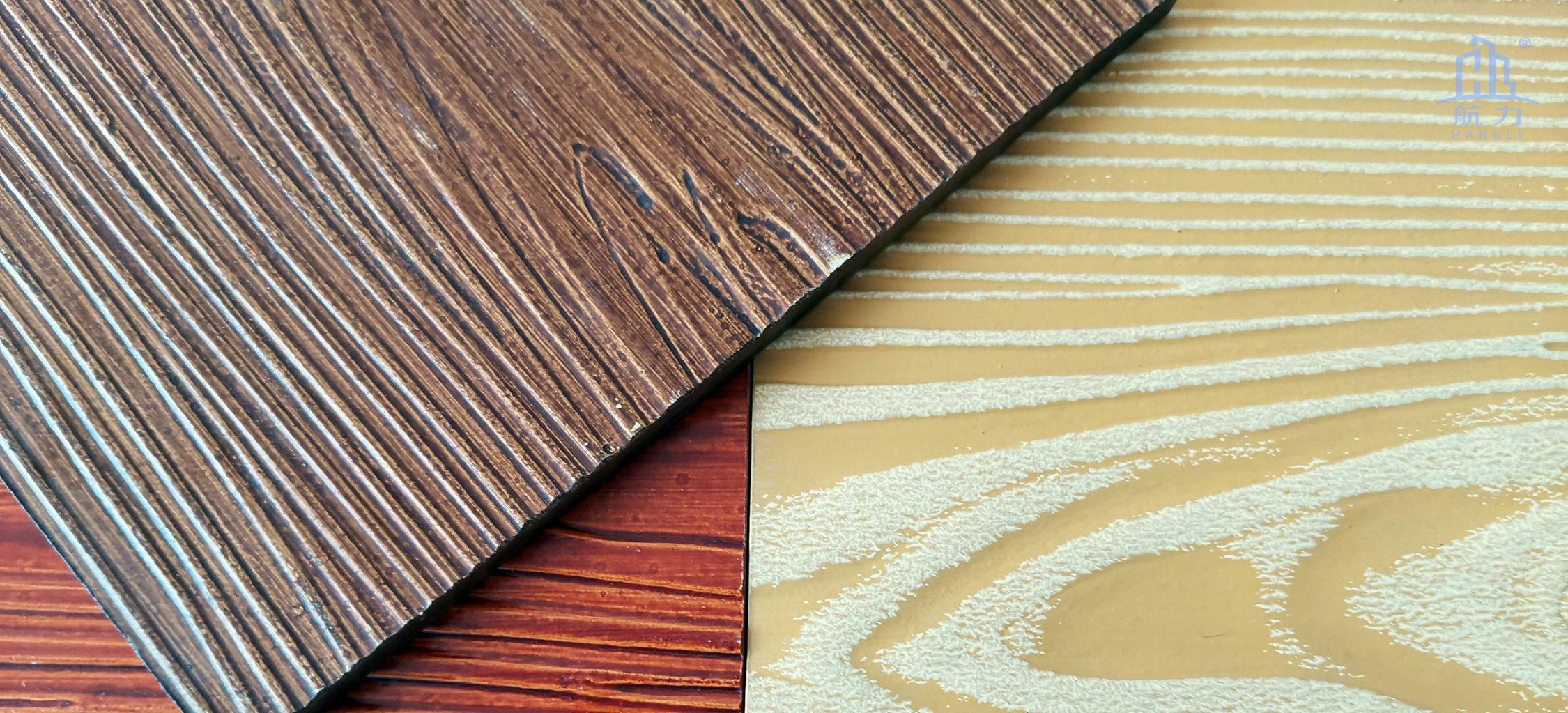 木紋水泥板以100%無石棉水泥板為基材，采用先進生產工藝制成，具有逼真的木紋紋理效果